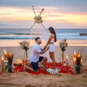 aanzoek op het strand in bali